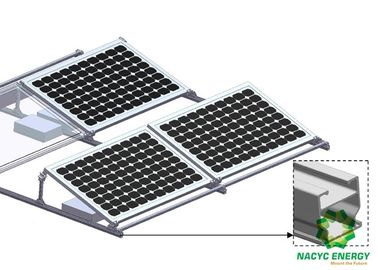 Framed PV Module Ballasted Solar Flat Roof Mounting System Penetration Free Solar Brackets